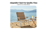 Foldable Design Padded Folding Armchair Detachable Cushion Lightweight Collapsible Seat No Assembly Required Outdoor Furniture Compact for Picnickers, Spectators, Camping, Outdoors, Picnics, Backyard