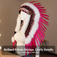 Vibrant Feathers Large Feather Headdress Gender-Neutral Design Feather Headdress Lightweight for Performers, Cosplayers, Halloween