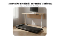 Quiet Operation Foldable Incline Treadmill Space-Saving Foldable Electric Treadmill Shock Absorption Compact Walking Machine LED Display for Apartment, Office