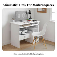 space-efficient Desk with Keyboard Tray Sturdy Construction Computer Table for Students