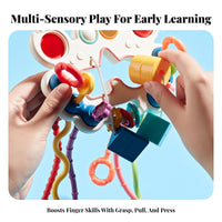 Pull String Toy Complimentary Crab Shaped Travel Toy Multiple Ways to Play for Babies 6-12 Months, Toddlers, Stroller, Crib, Car Seat