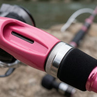 Straight Handle Pink Fishing Rod Guide Rings Carbon Fiber Fishing Rod Black Grip Outdoor Gear Easy to Use