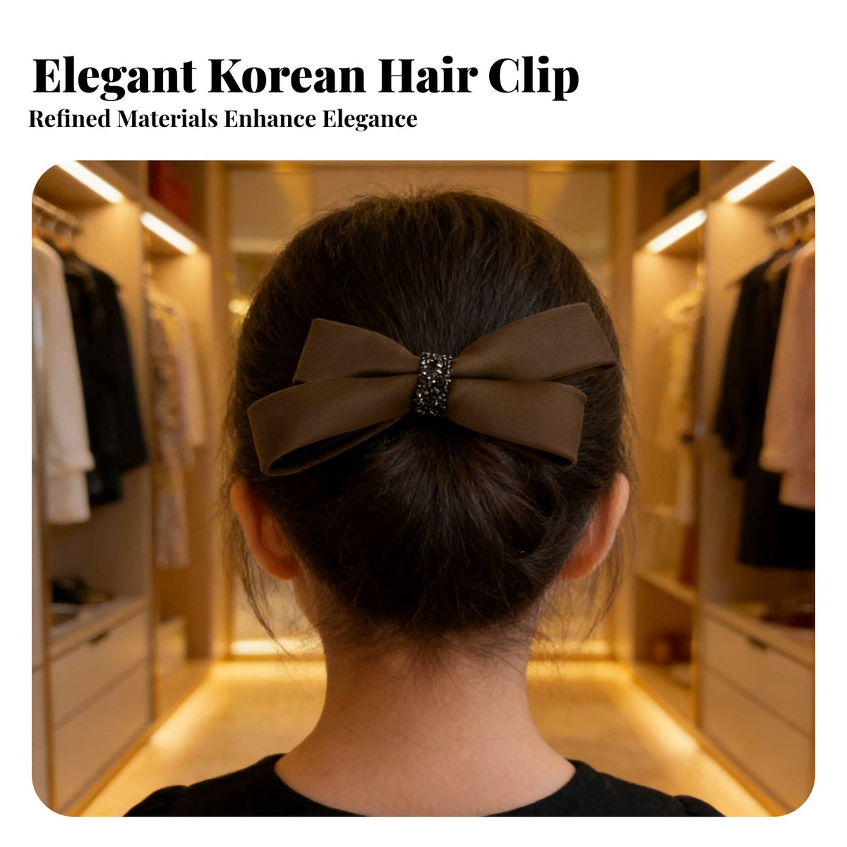 Knot Hair Barrette Korean Design Silk-Like Knot Metal Clasp Barrette Elegant Design Easy To Use for Aviation Attendants