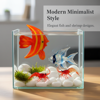 Handmade Glass Ocean Aquarium Cartoon Fish Shrimp Turtle Tank Decoration Micro Landscape Ornament