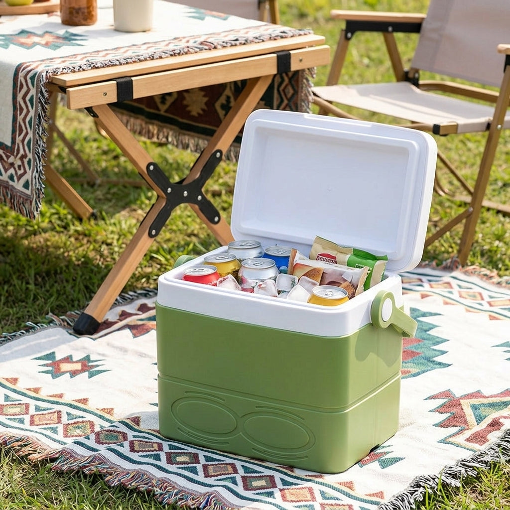 Cooler box 8.5L, passive insulated box for camping & picnics, keeps cool for 24 hours, robust cooler for car & day trips