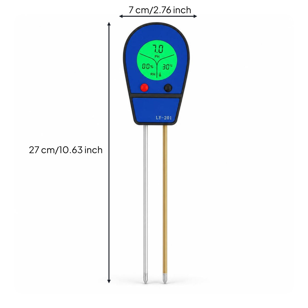 3-in-1 Digital Soil Tester with Two Probes Lcd Soil pH Meter with Metal Probes Multifunctional Handheld for Gardeners, Plant Lovers, Garden, Greenhouse, Flower Pots