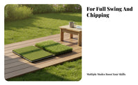 Foldable Golf Hitting Mat Tee Hole Double Turf Golf Mat Layered Base Practice Tool