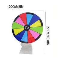 Colored Wedges Tabletop Prize Wheel Black Rim Clear Base Prize Wheel
