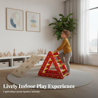 Sensory Training Triangle Climbing Frame Develops Balance Child-Centered Climbing Gym Multi-Functional Pikler Triangle Set Modular Design for Toddlers, Preschoolers, Parents, Playroom, Nursery, Daycare, Living Room