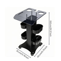 Rolling Salon Cart Caster Wheels Salon Side-Mounted Cups for Barbers