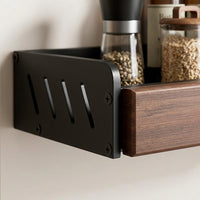 Cabinet for Bedroom and Storage Organizer with Wall Mount Rack, Carbon Steel and Walnut Wood Spice for Students