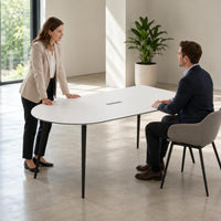 Wired Conference Table Concealed Wiring Oval Conference Table White Office Furniture