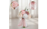 Faux Bridal Bouquet Pastel Artificial Rose Bouquet Delicate Flowers Lifelike for Weddings