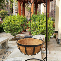 Plant Pots and Hanging Basket for Garden Decor, Coconut Fiber Lined Indoor Plant Pot with Chain, Rustic Wall Planter, Outdoor Plant Pot Piece