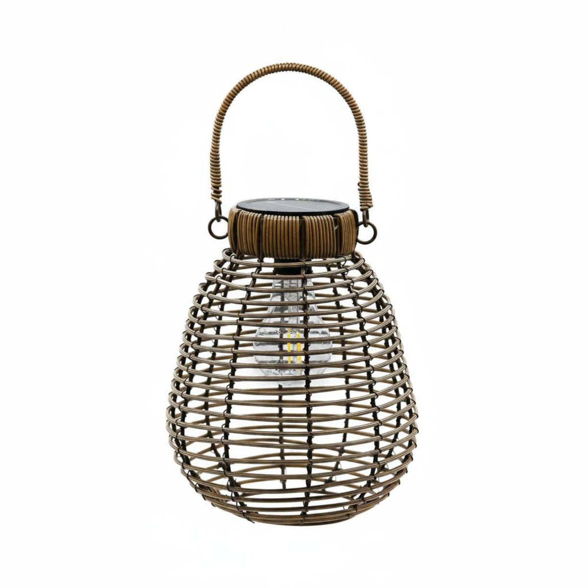 Weather Resistant Rattan Weave Solar Light Automatic On/deactivate Portable Patio Light Outdoor Lighting for Yard, Balcony