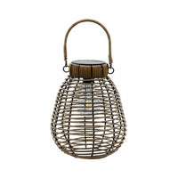 Weather Resistant Rattan Weave Solar Light Automatic On/deactivate Portable Patio Light Outdoor Lighting for Yard, Balcony