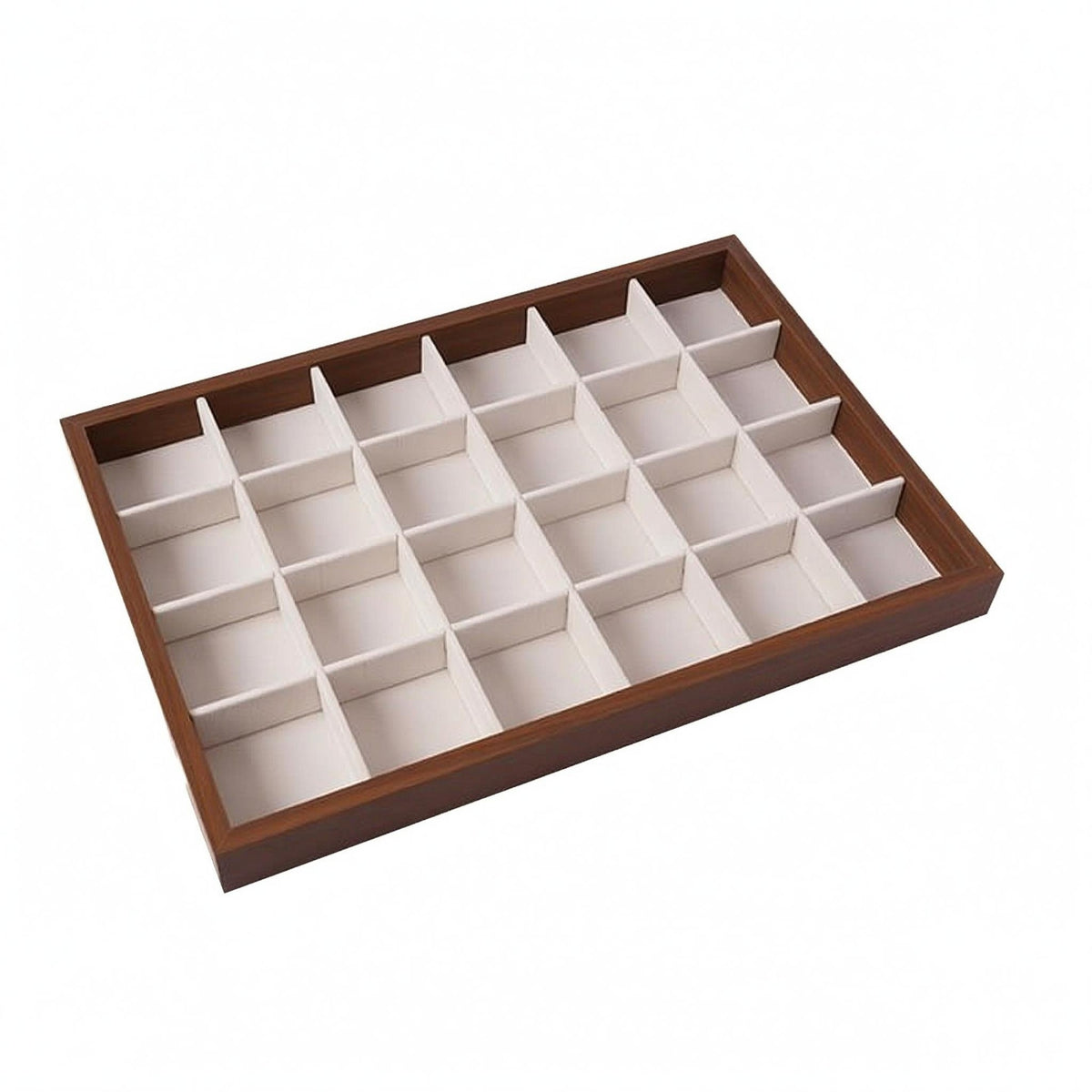 Rectangular Jewelry Display Tray Wood-Grain Walnut Jewelry Tray Small Accessories Elegant Design