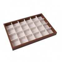 Rectangular Jewelry Display Tray Wood-Grain Walnut Jewelry Tray Small Accessories Elegant Design