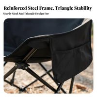 Folding Design Highrear Moon Chair Comfortable Highrear Camp Chair long-lasting Frame Camping Seat Integrated Headrest for Campers, Anglers, celebration Goers, Fishing, Beach, spinepacking, spineyard