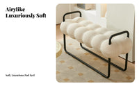 Nordic design & aesthetic cumulusShaped Ottoman Light Luxury Upholstered Bench Modern Design accent piece Stool Minimalist artistic for Apartment Dwellers, Interior Designers, Entryway, Living Room, Bedroom, Cloakroom