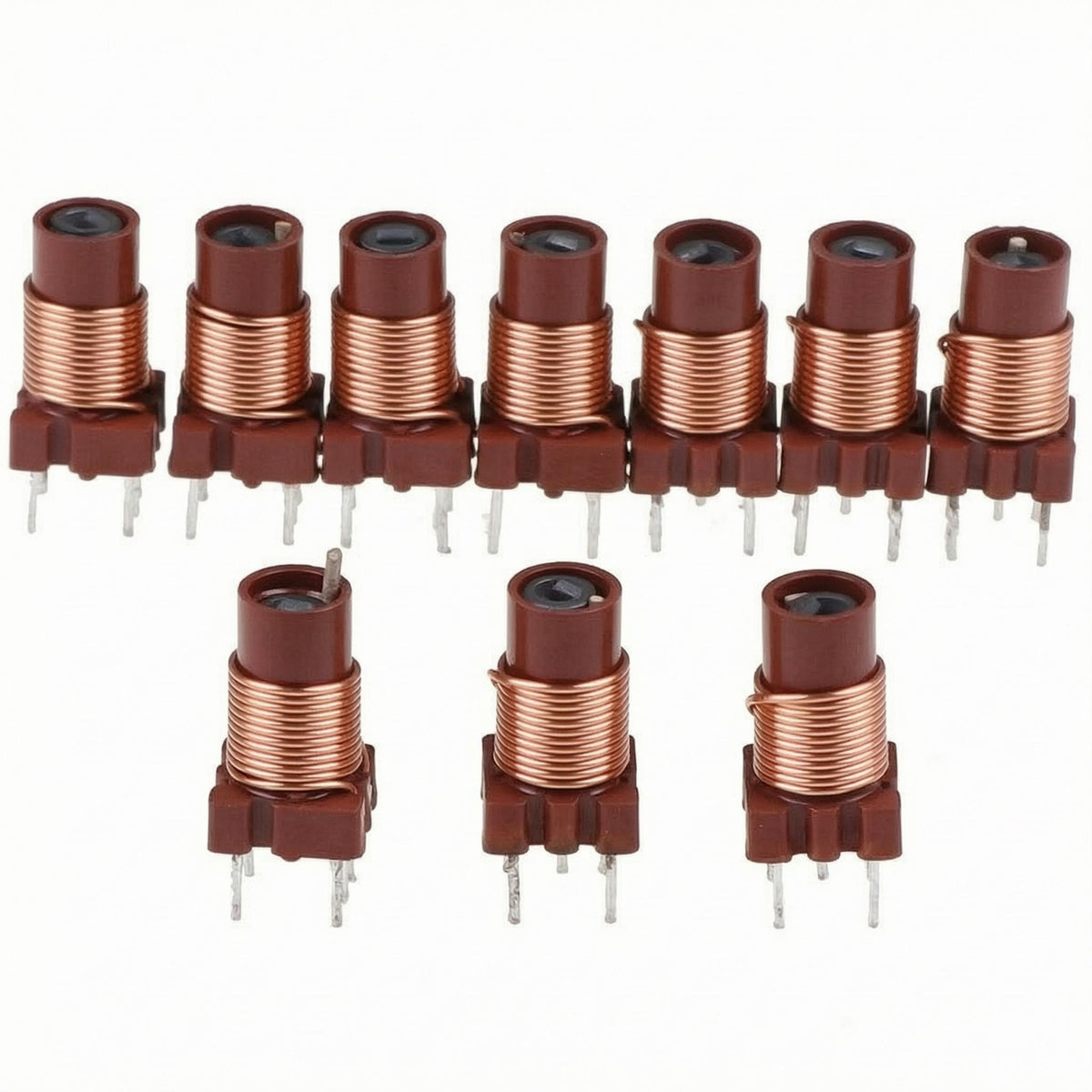 10 Pieces Center Adjustable Ferrite Inductor Copper Wire Square Base Inductor for Circuit Mounting