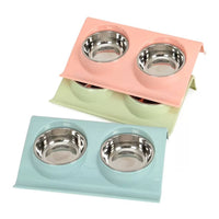 Tilted Cat Bowl Detachable Bowls Double Pet Bowl Easy to Clean Tilted Pet Feeder for Kittens, Small Dogs