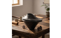 Tabletop Vase Black Sculptural Vase Decorative Flower Holder for Art Collectors, Entry Console
