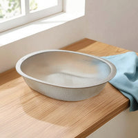Stainless Steel Oval Colander Perforated Draining Basin Sturdy Mesh Colander for Kitchen, Meal Prep