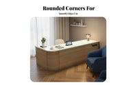Modern Reception Desk Wide Countertop Modern Front Counter Table Sturdy Construction Company Front Desk Table for Cashiers, Retail Store, Lobby, Cafe