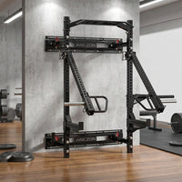 Foldable Squat Rack with Pull-Up Bar, Wall-Mounted Dumbbell Rack for Home, 1000 kg Load Capacity, Space-Saving & Height-Adjustable