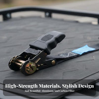 Ratchet Securing Strap Heavy Duty Motorcycle Luggage Strap Wear-Resistant Strapping Securing Strap for Motorcyclists, Truckers, Road Trips