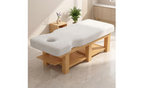 Massage Table with Storage Shelf Professional Spa Bed with Shelves Comfortable Stationary Massage Table for Masseuses, Estheticians, Salon