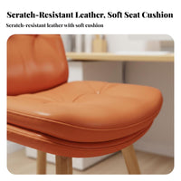 Adjustable Height Armless Swivel Chair 360° Rotation Upholstered Armless Swivel Chair Center-Back-Back Support Vanity Seat Space Saving for Students, Teens, Adults, Dorm Room, Bedroom, Small Apartment