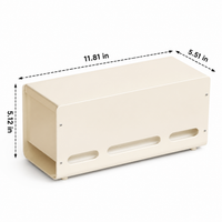 Metal Cable Management Box, Vented Cord Organiser with Lid, 1L Freestanding Under Desk Storage for Cables, Desk