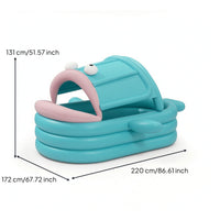 Shaded Inflatable Pool with Canopy Playful Pool with Canopy Portable Resistant for Backyard, Garden, Summer