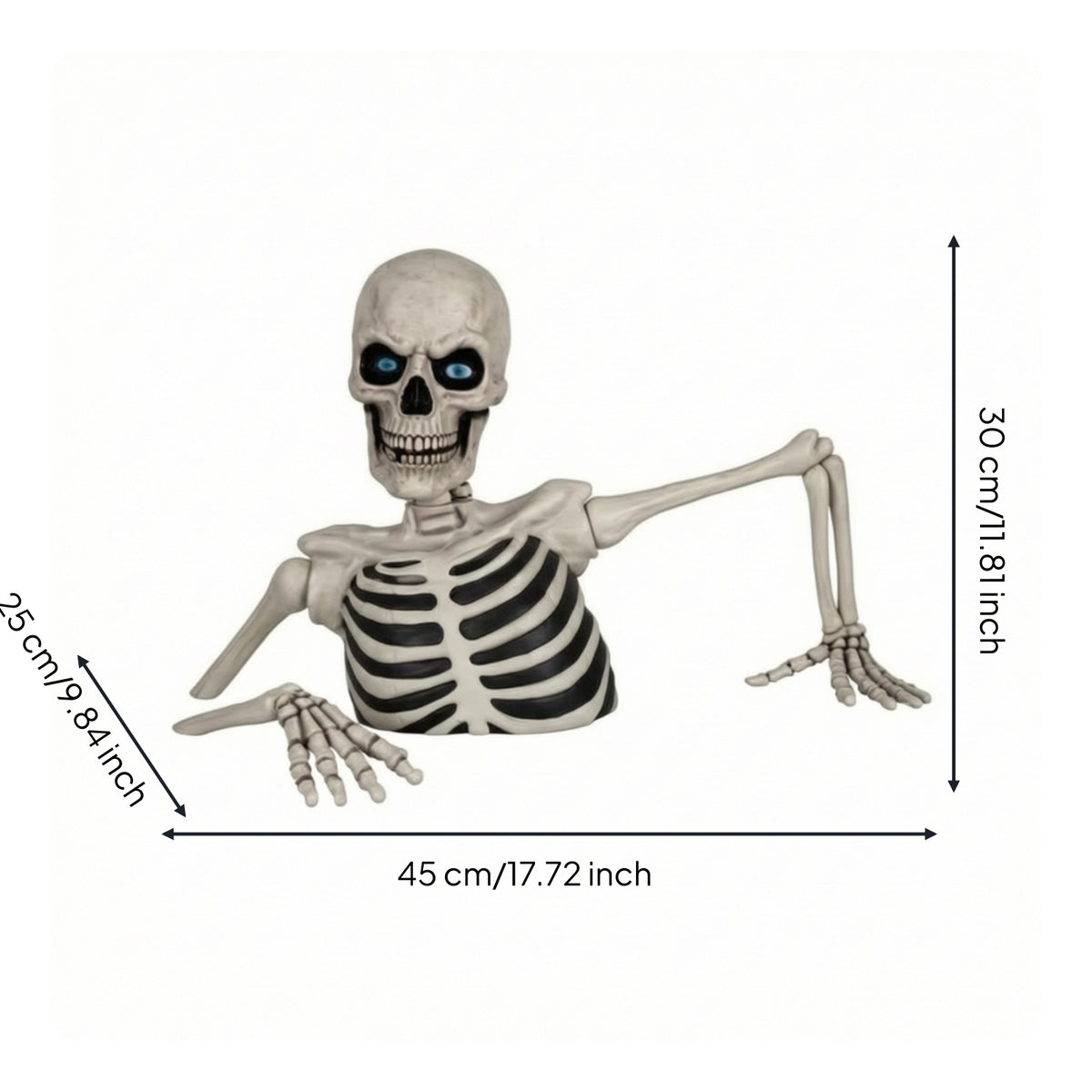Groundbreaker Skeleton Half-Buried Halloween Skeleton Articulated-Looking with Chest Cavity for Homeowners, Yard