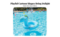Inflatable Seat Circle Thickened Material Kids Pool Seat Bright Colors Cartoon Animal Swim Circle for Infants, Beach, Summer Vacation