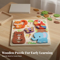 Child-Centered Inspired 3D Wooden Game Board Easy to Grasp Creature Learning Game Cognitive Development for Toddlers, Preschoolers