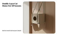 Hanging Cat Hammock All Seasons Double Layer Cat Hammock Space Saving Pet Furniture for Kittens, Indoors, Living Room, By Window