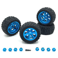 4 Pieces RC Wheel and Tire Assembly Anti Skid RC Wheel with Hex Adapter for Hobbyists