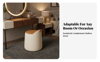 Minimalist Design rotate Makeup Chair Round Shape Vanity Stool Soft Upholstered Top Household Furniture Luxurious stylish for Women, &young women, Adults, Bedroom, dressing area, Closet