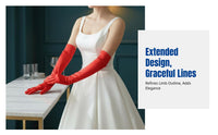 Long Satin-Feel Stretch Gloves, Vintage Party Cosplay, Women's Bridal Dress Accessory