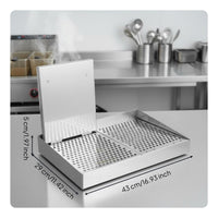 Stainless Steel Oil Press Box Automatic Spring-Back Lid Fried Food Oil Press Versatile Grill Skewer Drainer for Barbecue