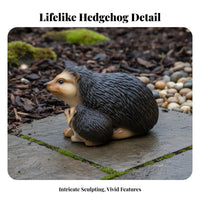 Creative Gift Hedgehog Figurine Weatherproof Resin Hedgehog Statue Hand-Painted for Gardeners, Courtyard, Patio, Balcony