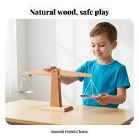 Wooden Balance Scale Early Learning Arithmetic Balance Beam Develops Thinking Skills Preschool Math Toy for Kindergarteners, Classroom, Homeschooling