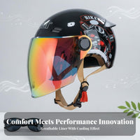 Half Shell CCC Certified Half Shell Helmet with Visor Breathable Liner Impact-Absorbing Gear for Men, Commuting