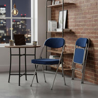 Foldable Design Upholstered Folding Chair Space-Saving Corduroy Accent Chair Multi-Purpose Household Furniture for Dining Room, Home Office, Balcony
