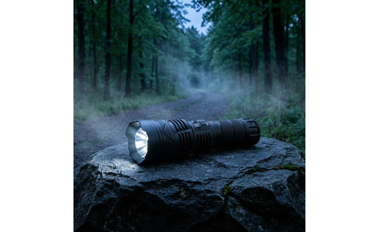 Rugged Focusing Flashlight with Digital Power Display and USB-C Charging