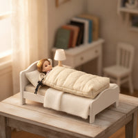 Quilted Miniature Sleeping Bag Padded Doll Sleeping Bag Collectible Dollhouse Accessory Realistic for Hobbyists, Camping Scene, Photography