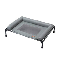 Breathable Raised Pet Bed with Raised Border Cooling Elevated Dog Bed Portable Elevated Pet Cot with Cushion Stable for Indoor